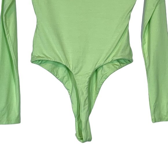 Naked Wardrobe Lime Green Cutout Long Sleeve Bodysuit - Picture 7 of 12